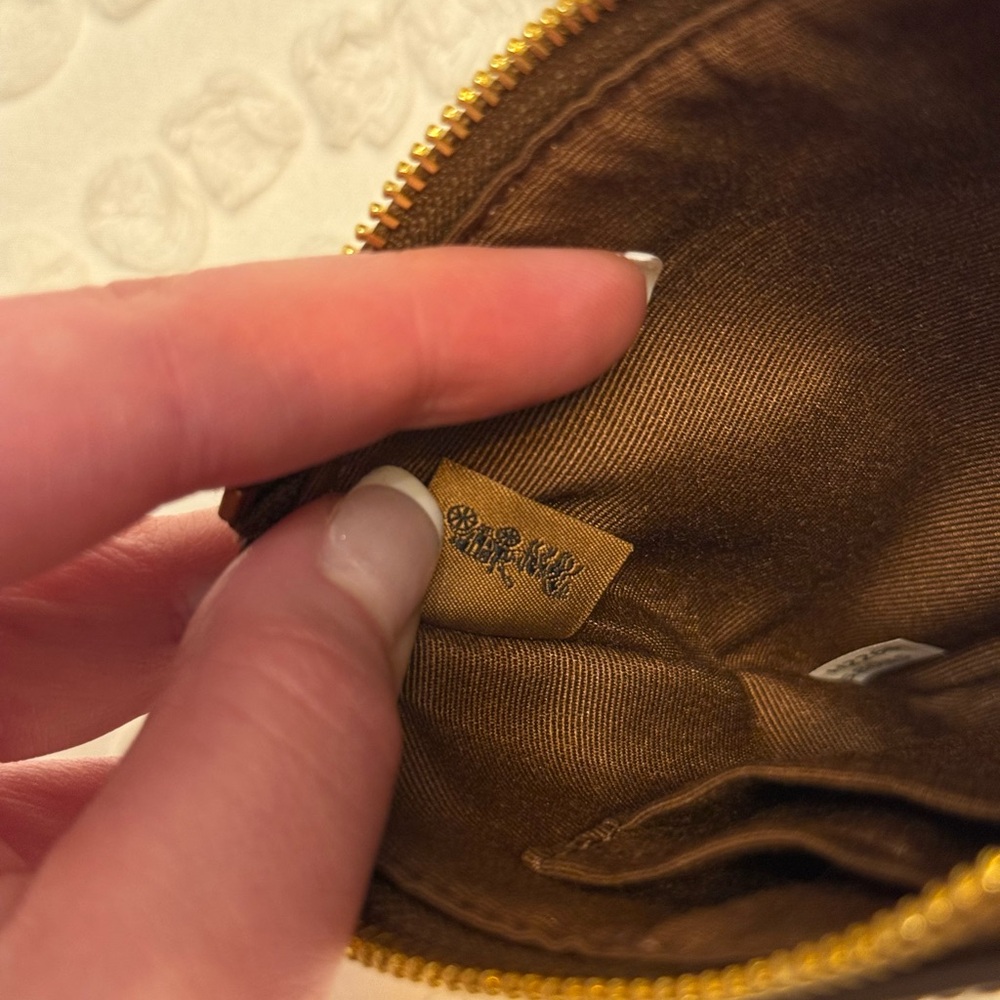 Coach Signature Brown Wristlet - Picture 11 of 13